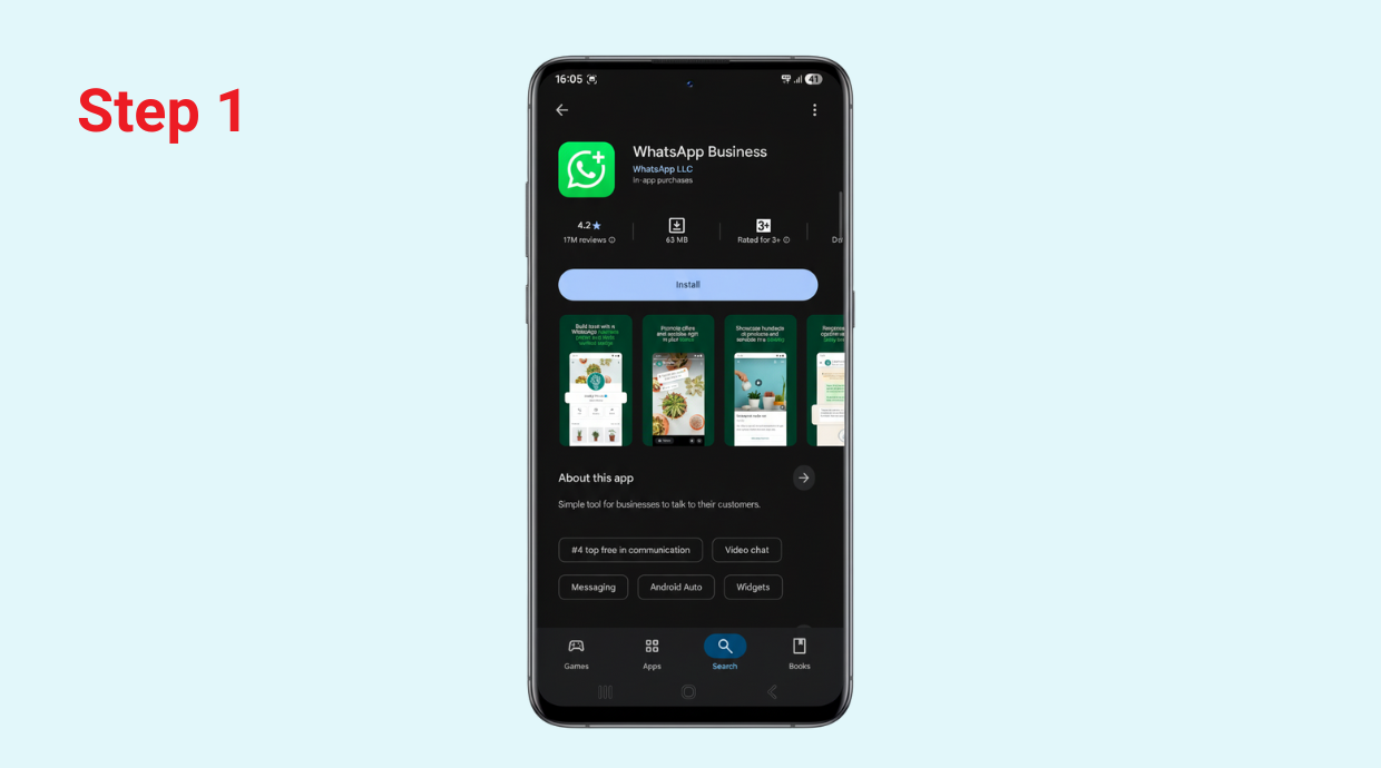 WhatsApp Business play stor